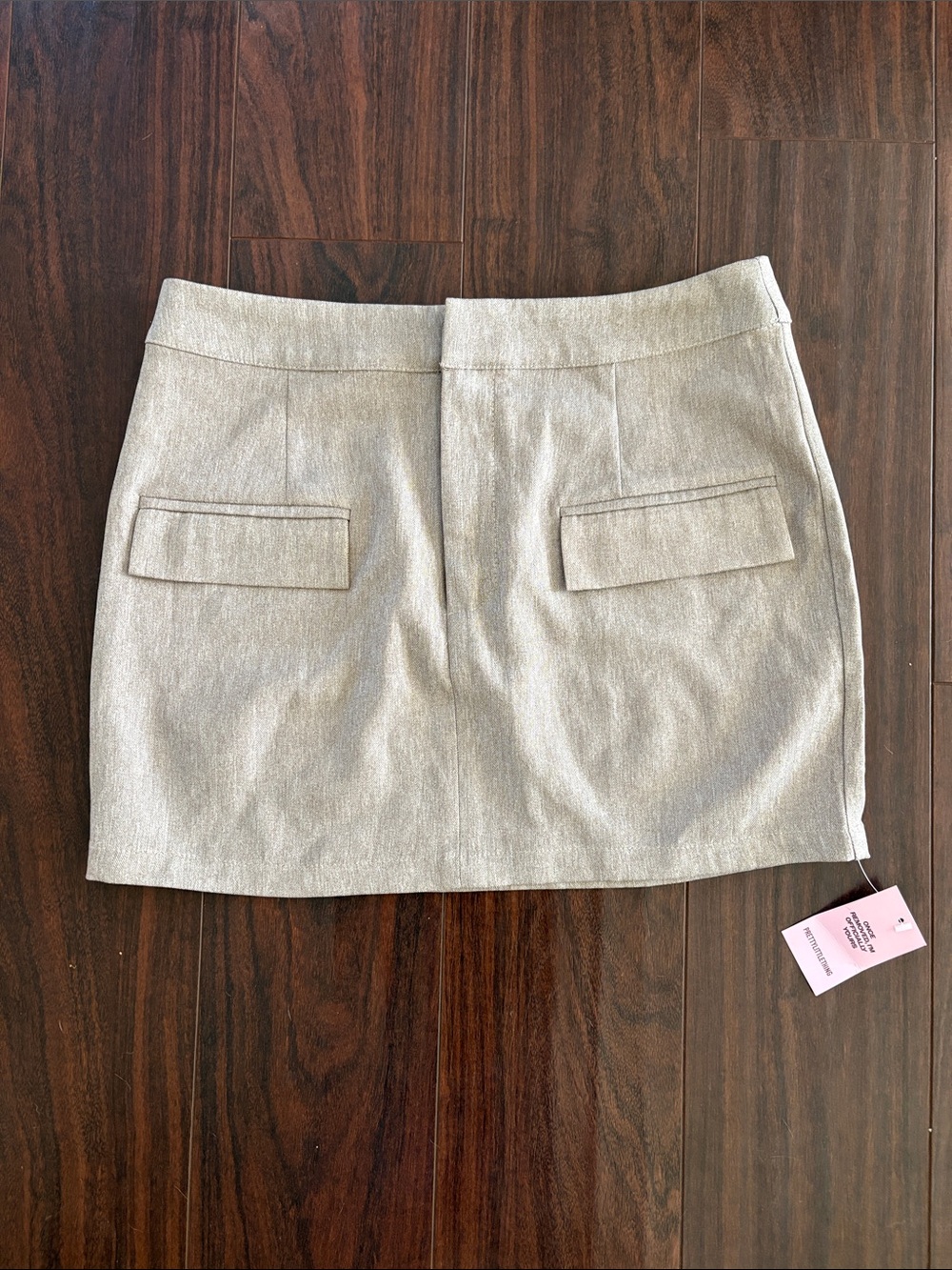 PrettyLittleThing Cream Mini Skirt with Flap Pockets